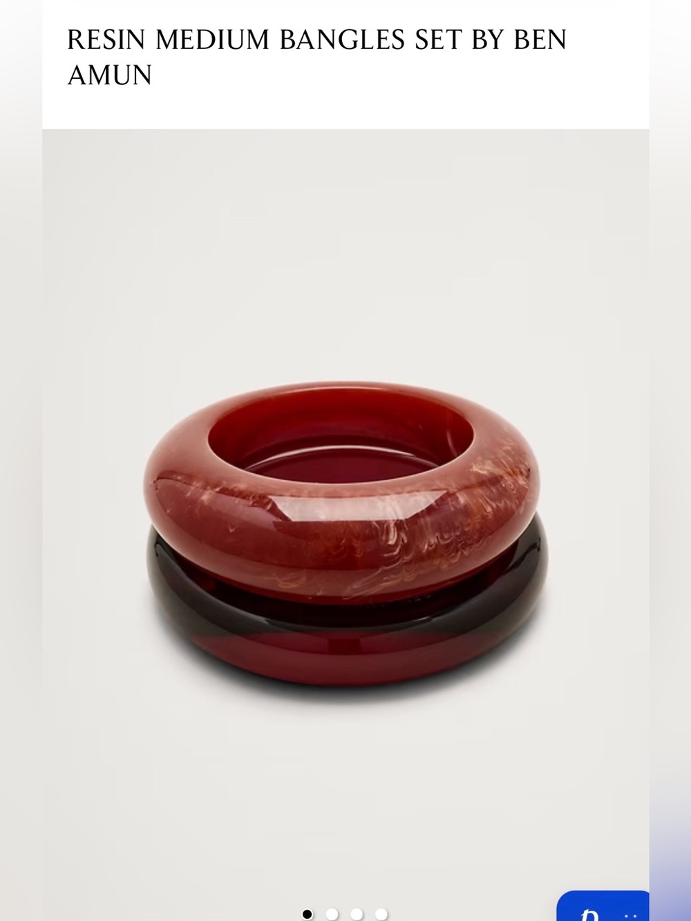 Ben-Amun Marbled Red and Deep Burgundy Resin Bangle Set